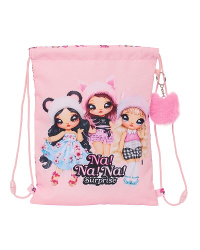 ¡Na! ¡Na! ¡Na! Surprise Mochila con Cordones Fabulous Rosa - 26x34cm - Bolso Escolar Niña
