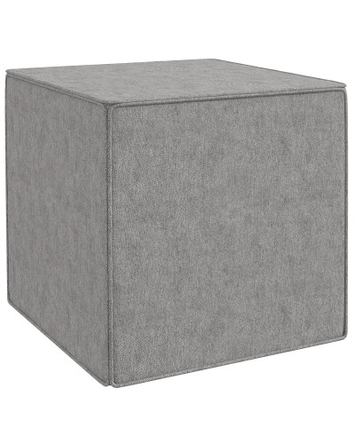  Poggiapiedi Quadrato 2 in 1 con Rivestimento Rimovibile in Tessuto Effetto Lino, 41x41x41 cm, Grigio Chiaro