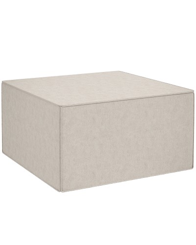 2-in-1 Footrest with Removable Linen-Look Fabric Cover, 75x75x41 cm, Beige