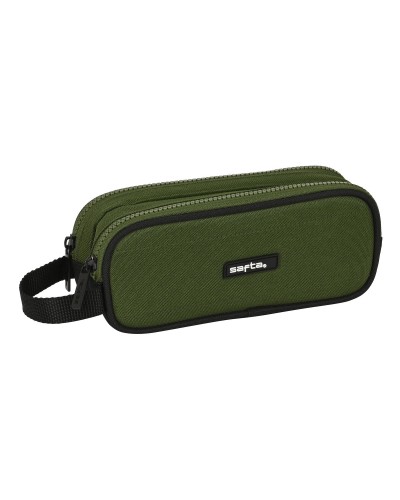 Safta Double Pencil Case Dark Forest Black Green - School Pencil Case 21cm
