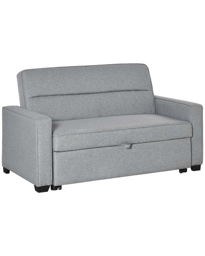  Divano Letto a 1 Piazza in Tessuto, Seduta 2 Posti e Schienale a 3 Reclinazioni, 154x87x89cm