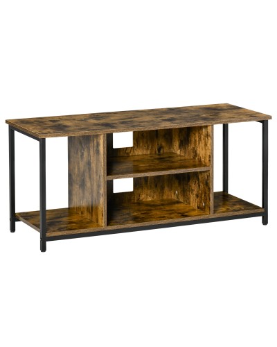  Mobile TV da Salotto in Stile Industriale, Legno e Acciaio, 110x40x50cm