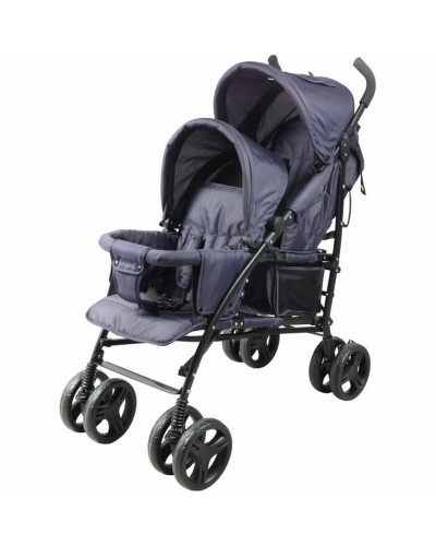 Bambisol Double Stroller Double Cane - Navy Blue, Lightweight and Compact
