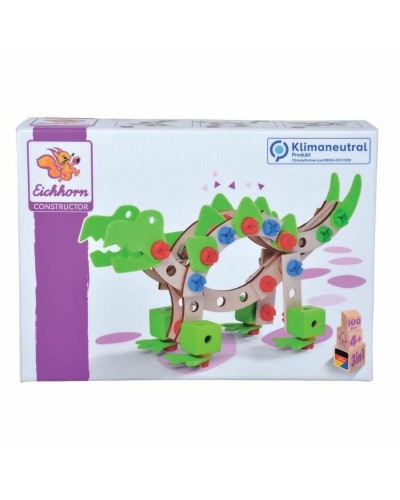 Eichhorn Holzbausteine 100 Teile - Buntes Set für Kinder
