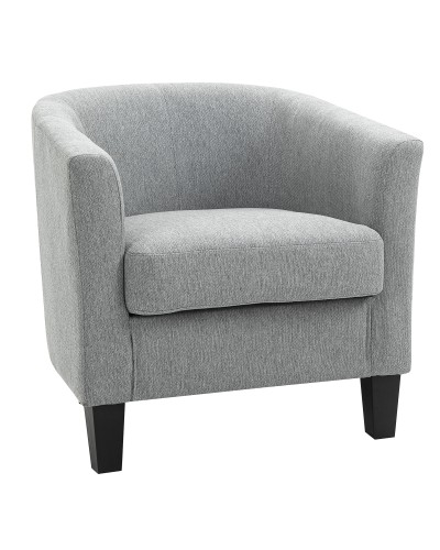 Modern Upholstered Armchair with Deep Seat, Bedroom and Living Room Accent Chair, 75x72x74cm, Grey