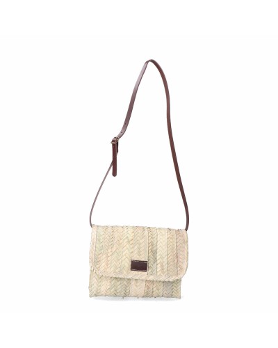 EDM Lola Handtasche für Damen aus Leder mit Palmenblattmuster - 27x20cm - Elegant und lässig
