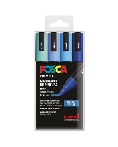 Markeerset POSCA PC-5M Blauw Multicolour