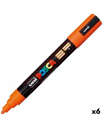 POSCA PC-5M Orange - Set mit 6 Stiften, mittlere Spitze - Mehrflächenfarbe
