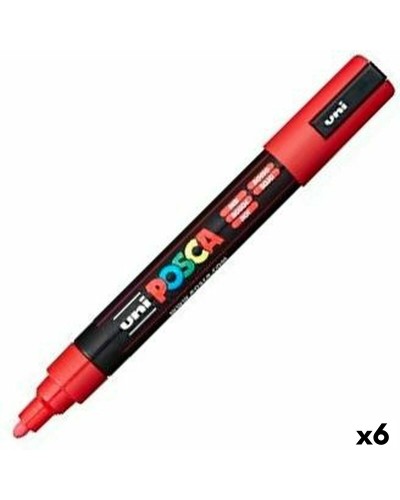 POSCA PC-5M Red - Medium Tip Paint Markers - Set of 6
