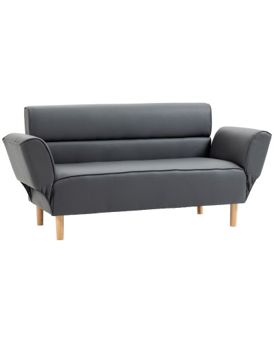  Divano 2 Posti Convertibile in Divano Letto Singolo con Braccioli Regolabili, 164x71x75cm