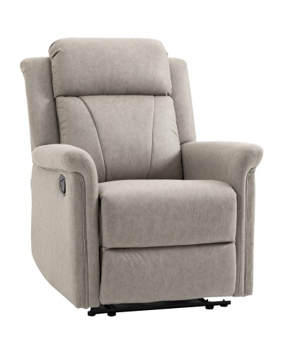 Manual Recliner 135° with Footrest, Headrest and Padded Armrests, 78x96x102 cm, Grey
