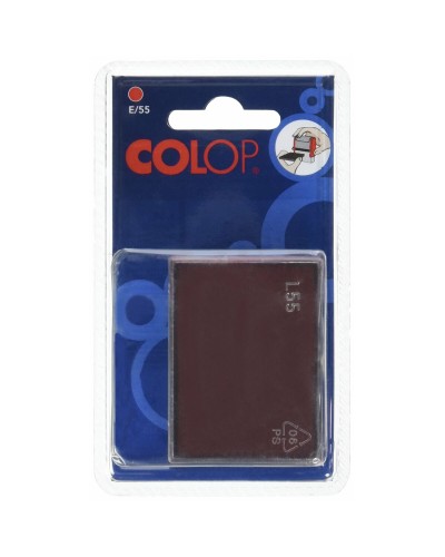 Colop E/55 Cuscinetto di Ricambio Rosso - 2 Pezzi - Tampone Inchiostro
