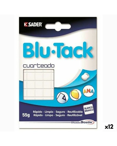 Bostik Blu Tack - Pâte à Fixer Réutilisable Blanche (12 Pièces)
