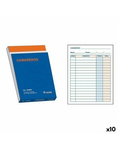 Libro Comande Cameriere DOHE 50088D, 1/8, 100 Fogli - 10 Unità
