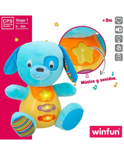 Soft toy with sounds Winfun Dog 15,5 x 16,5 x 11,5 cm (6 Units)