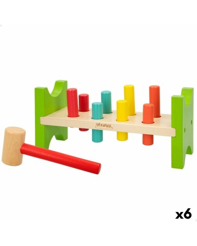 Woomax Geschicklichkeitsspiel Holz 10 tlg - Balancierturm & Motorik - 26cm
