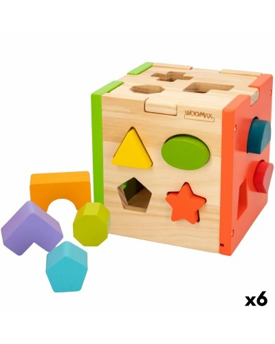 Woomax Holzpuzzle Kinder, Sensorischer Würfel 15cm, Set 6 Lernspiele
