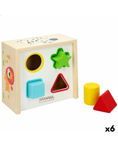 Woomax Puzzle Holz Kinder Formen - 6 Stk. - 13,5x7,5x13cm - Lernspielzeug
