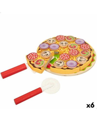 Houten spel Woomax Pizza 27 Onderdelen (6 Stuks)