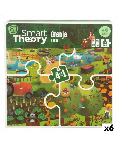 Colorbaby Puzzle Granja 4en1, 174 Piezas 68x68cm - Set 6 Unidades
