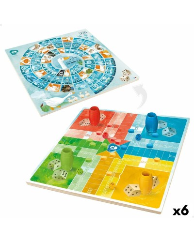 Colorbaby Mensch ärgere Dich nicht & Gänsespiel Brett - 25x25cm - 6er Set
