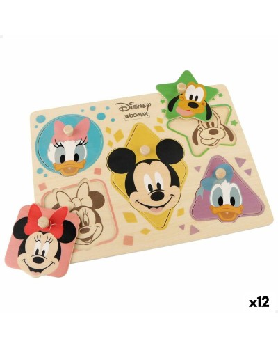 Disney Wooden Puzzle for Children +2 Years, 5 Pieces - Set of 12 Units
