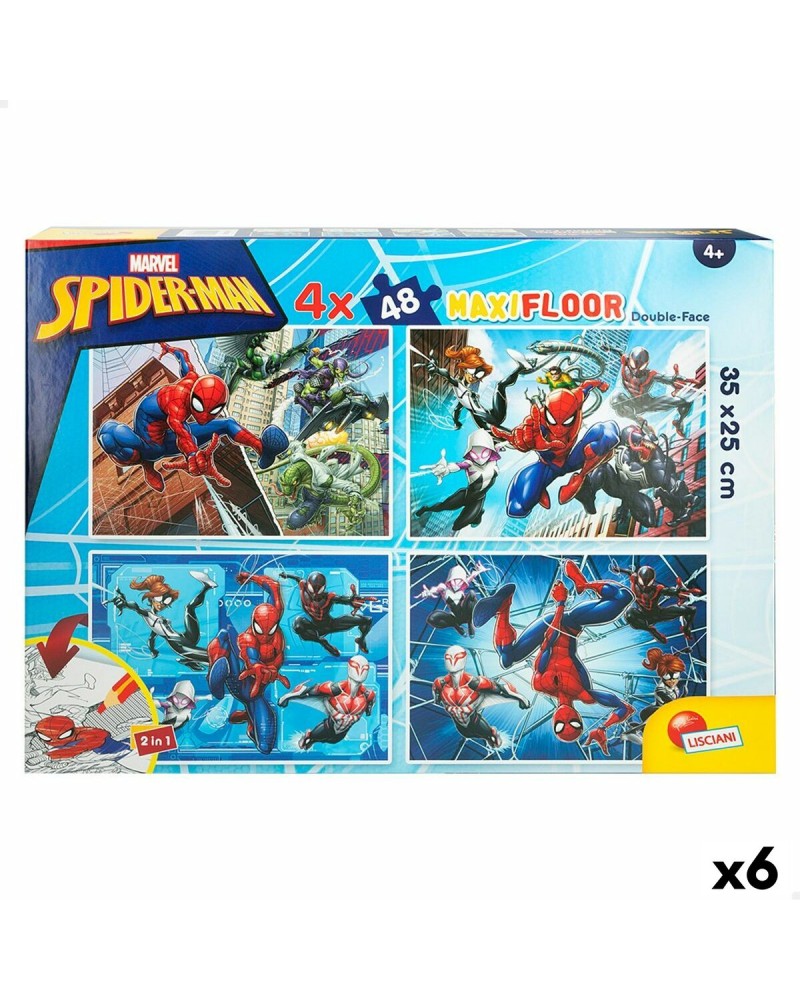 Child's Puzzle Spider-Man Double-sided 4-in-1 48 Pieces 35 x 1,5 x 25 cm (6 Units)