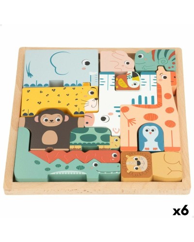 Woomax Puzzle Legno Bambini (6pz) - Forme e Colori - Gioco Educativo
