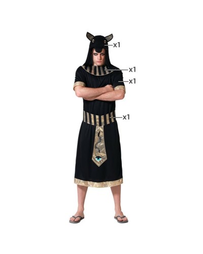 Adult Egyptian Costume Black - Cleopatra/Pharaoh Fancy Dress - One Size
