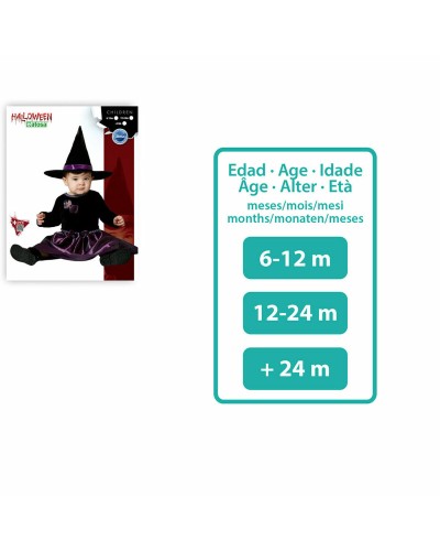 Newborn Witch Costume Purple: Newborn Halloween Dress + Hat
