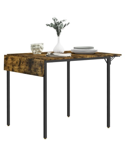  Tavolo da Pranzo a Ribalta stile Industriale per 2-4 Persone in Legno e Metallo, 120x79x79 cm, Marrone Rustico