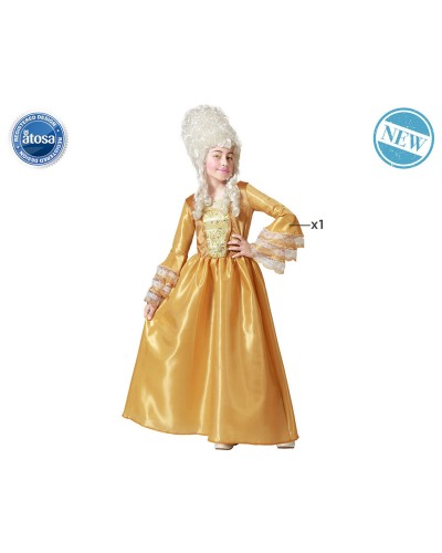 Disfraz Niña Cortesana Dorado - Vestido Carnaval Elegante Talla [Indica Talla]
