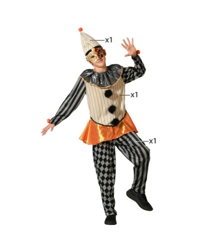 Costume Arlecchino Bambino - Abito Carnevale Colorato - Taglia Unica
