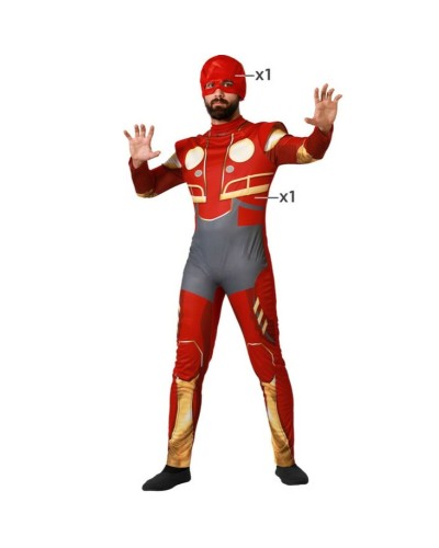 Costume Adulto Eroe Fumetti Rosso - Taglia Unica - Travestimento Cosplay
