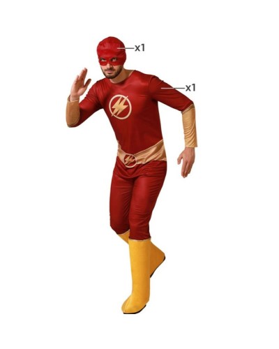 Adult Red Superhero Costume - Cape & Jumpsuit - Party Outfit
