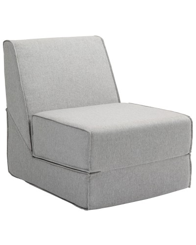 Modern Convertible Floor Chair to Chaise Lounge, Light Grey Fabric