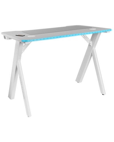 Mesa Gaming Mars Gaming MGD100RGBW Blanca 100x60cm - Iluminación RGB
