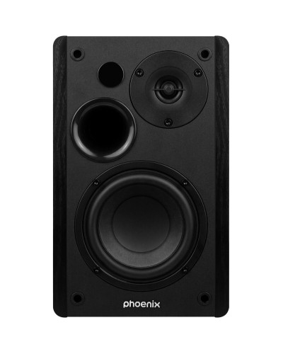 Serenata del Fénix: Altavoces Estéreo Negros - Audio Hi-Fi Mejorado
