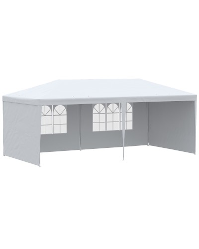 Foldable Garden Gazebo for Parties and Events with Removable Panels, 5.83x2.95 m, White