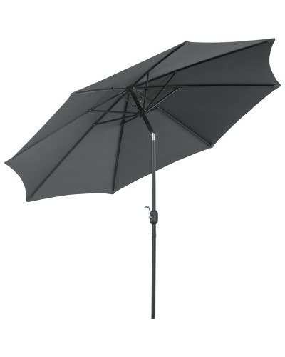  Ombrellone da Giardino 3x2.5 m Inclinabile, con Manovella, in Metallo e Poliestere Grigio Scuro