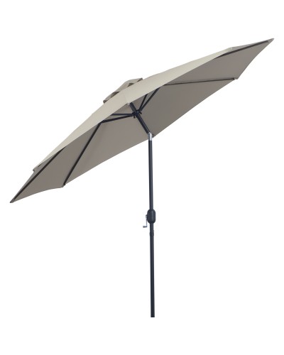  Ombrellone da Giardino 3x2.50 m Inclinabile, con Manovella e Palo Smontabile Grigio Chiaro