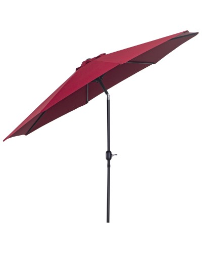 3x2.5 m Tilting Garden Umbrella with Detachable Pole, Metal and Dark Red Polyester