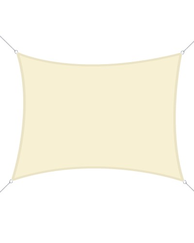 Rectangular Shade Sail, Outdoor Sun Shade Awning in Breathable UV Resistant Polyester 3x4m Cream White