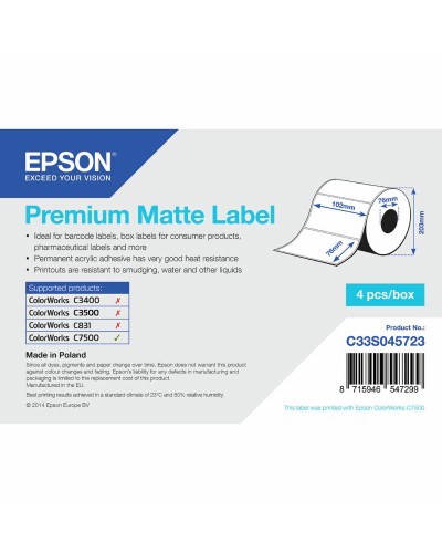 Etiquetas para Impresora Epson C33S045723 Blanco (1 unidad)