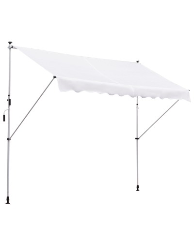 3x1.5m White Awning with Crank Handle and Telescopic Frame