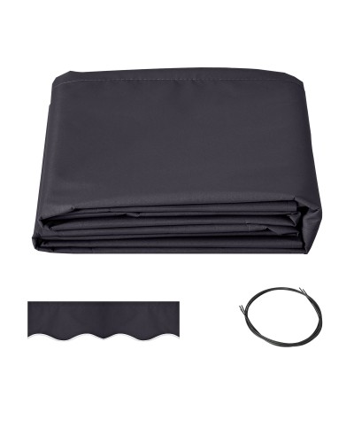 Retractable Awning Replacement Fabric, 3.6x3 m, Grey, UV Resistant Polyester