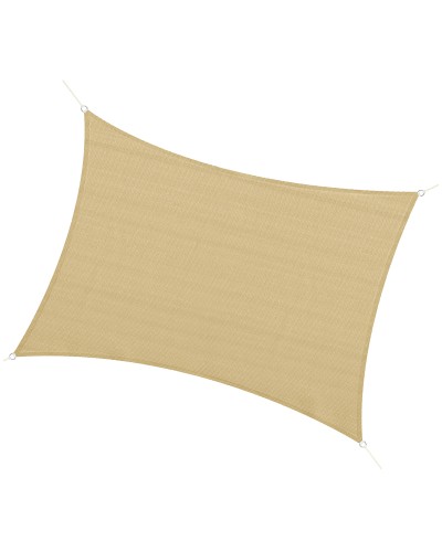  Vela Ombreggiante Rettangolare 4x3 m Beige in HDPE con Accessori e Borsa da Viaggio Inclusi