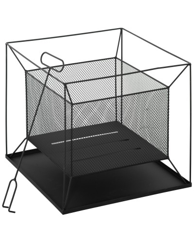  Braciere da Giardino a Legna Portatile con Attizzatoio 45x45x43cm Nero