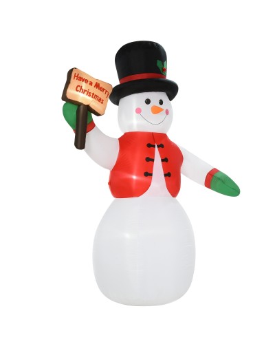  Pupazzo di Neve Gonfiabile Gigante 242cm con Luci a LED, Decorazione Natalizia per Esterno Impermeabile