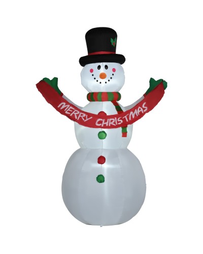  Pupazzo di Neve Gonfiabile Gigante Alto 243cm con Luci a LED Decorazione da Esterno o Giardino